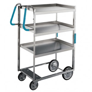 Lakeside 7015 Heavy-Duty Stainless Steel Three Shelf Ergo-One System Utility Cart - 18 5/8 Lakeside 7015 Heavy-Duty Stainless Steel Three Shelf Ergo-One System Utility Cart - 18 5/8
