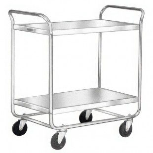 Lakeside 492 Medium-Duty Stainless Steel Two Shelf Tubular Utility Cart with Chrome-Plated Legs / Frame - 36 Lakeside 492 Medium-Duty Stainless Steel Two Shelf Tubular Utility Cart with Chrome-Plated Legs / Frame - 36