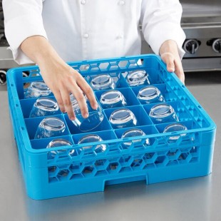 Carlisle OptiClean 16 Compartment Tilted Cup Rack with One Extender RC16-114 Carlisle OptiClean 16 Compartment Tilted Cup Rack with One Extender RC16-114