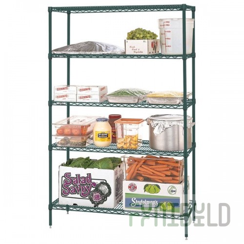 Metro 5N357K3 Super Erecta Metroseal Green Wire Stationary Starter Shelving Unit - 18