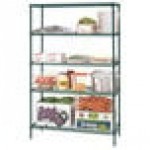 Metro 5N357K3 Super Erecta Metroseal Green Wire Stationary Starter Shelving Unit - 18 Metro 5N357K3 Super Erecta Metroseal Green Wire Stationary Starter Shelving Unit - 18