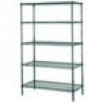 Metro 5N357K3 Super Erecta Metroseal Green Wire Stationary Starter Shelving Unit - 18 Metro 5N357K3 Super Erecta Metroseal Green Wire Stationary Starter Shelving Unit - 18