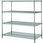 Metro 5N357K3 Super Erecta Metroseal Green Wire Stationary Starter Shelving Unit - 18 Metro 5N357K3 Super Erecta Metroseal Green Wire Stationary Starter Shelving Unit - 18