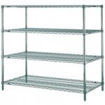Metro 5N357K3 Super Erecta Metroseal Green Wire Stationary Starter Shelving Unit - 18 Metro 5N357K3 Super Erecta Metroseal Green Wire Stationary Starter Shelving Unit - 18