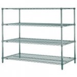 Metro 5N357K3 Super Erecta Metroseal Green Wire Stationary Starter Shelving Unit - 18 Metro 5N357K3 Super Erecta Metroseal Green Wire Stationary Starter Shelving Unit - 18