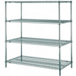 Metro 5N357K3 Super Erecta Metroseal Green Wire Stationary Starter Shelving Unit - 18 Metro 5N357K3 Super Erecta Metroseal Green Wire Stationary Starter Shelving Unit - 18