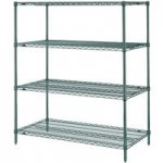 Metro 5N357K3 Super Erecta Metroseal Green Wire Stationary Starter Shelving Unit - 18 Metro 5N357K3 Super Erecta Metroseal Green Wire Stationary Starter Shelving Unit - 18