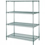 Metro 5N357K3 Super Erecta Metroseal Green Wire Stationary Starter Shelving Unit - 18 Metro 5N357K3 Super Erecta Metroseal Green Wire Stationary Starter Shelving Unit - 18
