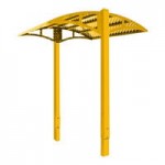Paris Site Furnishings Shade Series 6' Dahlia Yellow Surface Mounted Park Bench with Canopy and Basket Weave Perforations 85 1/2 Paris Site Furnishings Shade Series 6' Dahlia Yellow Surface Mounted Park Bench with Canopy and Basket Weave Perforations 85 1/2