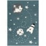Abani Play Collection 4' x 6' Blue Contemporary Space Area Rug Abani Play Collection 4' x 6' Blue Contemporary Space Area Rug