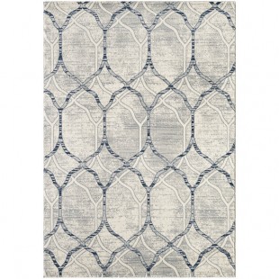 Abani Arto Collection 3' x 5' Cream / Gray Contemporary Geometric Trellis Area Rug