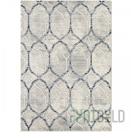 Abani Arto Collection 3' x 5' Cream / Gray Contemporary Geometric Trellis Area Rug