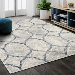 Abani Arto Collection 3' x 5' Cream / Gray Contemporary Geometric Trellis Area Rug