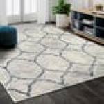 Abani Arto Collection 3' x 5' Cream / Gray Contemporary Geometric Trellis Area Rug