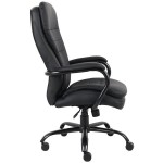 Boss B991-CP Black CaressoftPlus Heavy Duty Double Plush Chair