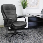 Boss B991-CP Black CaressoftPlus Heavy Duty Double Plush Chair