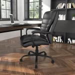Boss B991-CP Black CaressoftPlus Heavy Duty Double Plush Chair