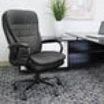 Boss B991-CP Black CaressoftPlus Heavy Duty Double Plush Chair