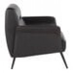 LumiSource Petal Espresso Faux Leather Accent Arm Chair with Black Metal Frame LumiSource Petal Espresso Faux Leather Accent Arm Chair with Black Metal Frame
