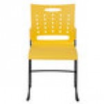 Flash Furniture RUT-2-YL-GG Hercules Yellow Sled Base Stack Chair with Air-Vent Back