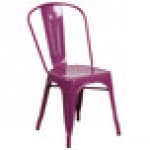 Flash Furniture ET-3534-PUR-GG Purple Stackable Galvanized Steel Chair with Vertical Slat Back and Drain Hole Seat Flash Furniture ET-3534-PUR-GG Purple Stackable Galvanized Steel Chair with Vertical Slat Back and Drain Hole Seat