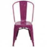 Flash Furniture ET-3534-PUR-GG Purple Stackable Galvanized Steel Chair with Vertical Slat Back and Drain Hole Seat Flash Furniture ET-3534-PUR-GG Purple Stackable Galvanized Steel Chair with Vertical Slat Back and Drain Hole Seat