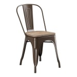 Lancaster Table & Seating Alloy Copper Indoor Cafe Chair with Gray Wood Seat Lancaster Table & Seating Alloy Copper Indoor Cafe Chair with Gray Wood Seat