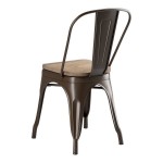 Lancaster Table & Seating Alloy Copper Indoor Cafe Chair with Gray Wood Seat Lancaster Table & Seating Alloy Copper Indoor Cafe Chair with Gray Wood Seat