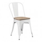 Lancaster Table & Seating Alloy Copper Indoor Cafe Chair with Gray Wood Seat Lancaster Table & Seating Alloy Copper Indoor Cafe Chair with Gray Wood Seat