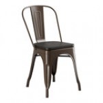 Lancaster Table & Seating Alloy Copper Indoor Cafe Chair with Gray Wood Seat Lancaster Table & Seating Alloy Copper Indoor Cafe Chair with Gray Wood Seat