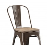 Lancaster Table & Seating Alloy Copper Indoor Cafe Chair with Gray Wood Seat Lancaster Table & Seating Alloy Copper Indoor Cafe Chair with Gray Wood Seat