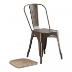 Lancaster Table & Seating Alloy Copper Indoor Cafe Chair with Gray Wood Seat Lancaster Table & Seating Alloy Copper Indoor Cafe Chair with Gray Wood Seat