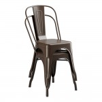 Lancaster Table & Seating Alloy Copper Indoor Cafe Chair with Gray Wood Seat Lancaster Table & Seating Alloy Copper Indoor Cafe Chair with Gray Wood Seat
