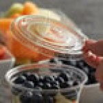 Fabri-Kal LKC16/24F Kal-Clear/Nexclear Clear Flat PET Lid for 5 oz., 8 oz., and 12 oz. Sundae Cups - No Slot - 100/Pack