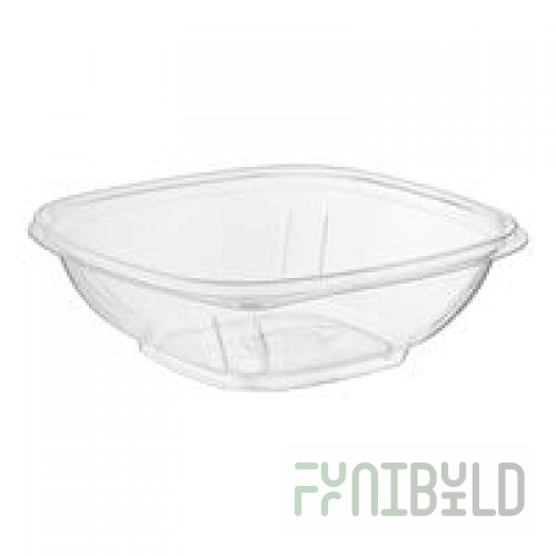 Sabert 15012B500 Bowl2 12 oz. Clear PET Square Deli / Catering Bowl - 500/Case