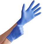 Noble Low Dermatitis Potential Nitrile Blue Exam Grade 4.5 Mil Textured Gloves - Medium - 1,000/Case Noble Low Dermatitis Potential Nitrile Blue Exam Grade 4.5 Mil Textured Gloves - Medium - 1,000/Case