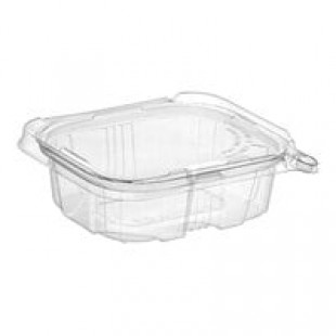 Inline Plastics Safe-T-Fresh 12 oz. Tamper-Resistant, Tamper-Evident Rectangular Hinged Container with Flat Lid - 240/Case Inline Plastics Safe-T-Fresh 12 oz. Tamper-Resistant, Tamper-Evident Rectangular Hinged Container with Flat Lid - 240/Case