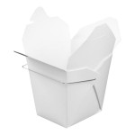 Fold-Pak 32WHWHITEM 32 oz. White Chinese / Asian Paper Take-Out Container with Wire Handle - 500/Case