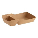 Carnival King 11 oz. Small Two-Compartment Paper Food Tray 5 1/2