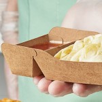 Carnival King 11 oz. Small Two-Compartment Paper Food Tray 5 1/2