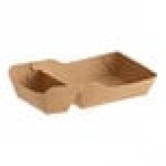 Carnival King 11 oz. Small Two-Compartment Paper Food Tray 5 1/2