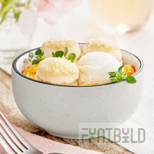 Acopa Embers 10 oz. Gray Matte Stoneware Bowl - Sample