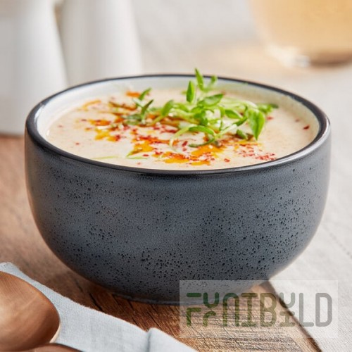 Acopa Embers 13 oz. Midnight Blue Matte Stoneware Bowl - Sample