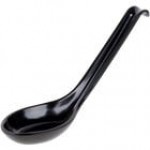 Thunder Group 7200JBR .6 oz. Two-Tone Red and Black Melamine Wonton Soup Spoon - 12/Pack