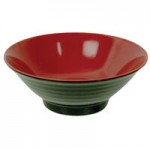 Thunder Group 7200JBR .6 oz. Two-Tone Red and Black Melamine Wonton Soup Spoon - 12/Pack