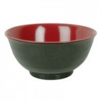 Thunder Group 7200JBR .6 oz. Two-Tone Red and Black Melamine Wonton Soup Spoon - 12/Pack