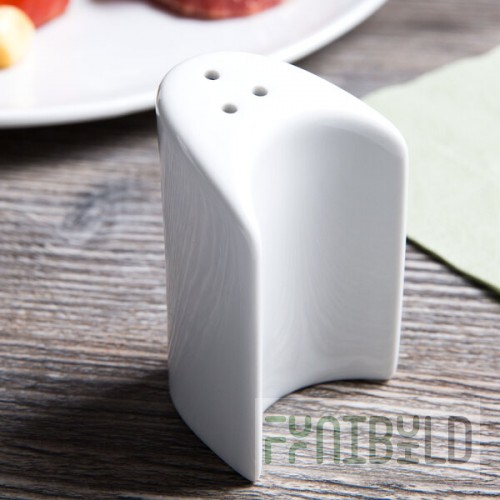 Tuxton GZP-733 TuxTrendz 2.875 oz. Porcelain White China Pepper Shaker - 12/Case
