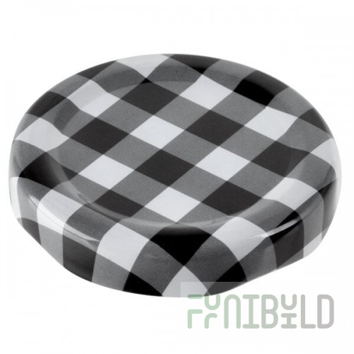 Acopa Black Plaid Milk Bottle Lid - 12/Case