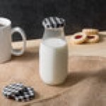Acopa Black Plaid Milk Bottle Lid - 12/Case