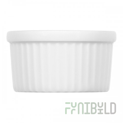 Bauscher Luzifer from BauscherHepp 5.1 oz. Bright White Round Fluted Porcelain Ramekin - 36/Case
